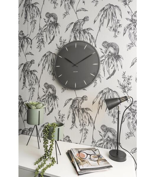 Horloge murale Leaf - Gris foncé - Ø40cm