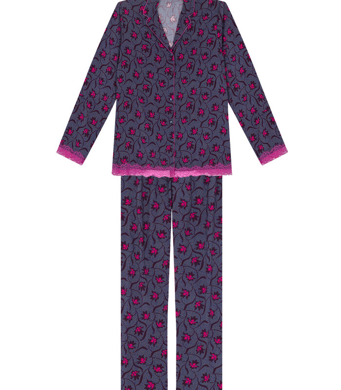 Pyjama van viscose met print en kantafwerking ALBA 606 multico image number 4