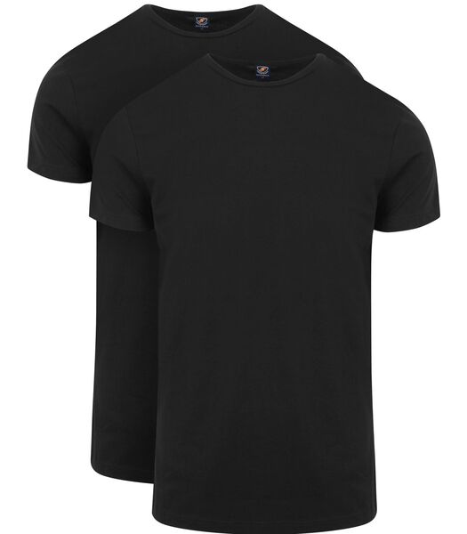 Suitable Ota T-Shirt col Rond Noir 2-Pack