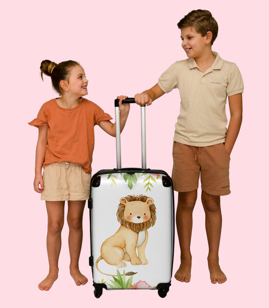 Handbagage Koffer met 4 wielen en TSA slot (Leeuw - Kinderen - Illustratie - Waterverf)