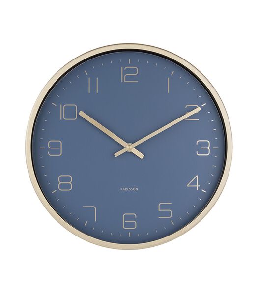 Horloge murale Gold Elegance - Bleu - Ø30cm