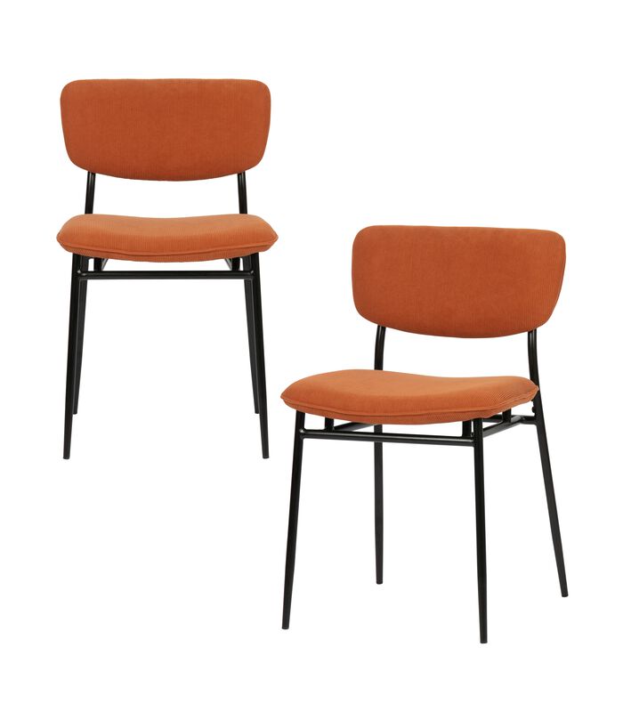 Lot de 2 chaises de table - Polyester - Orange - 77x48x52 - Dané image number 0