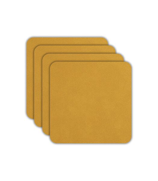 Onderzetters - Soft Leather - Amber - 10 x 10 cm - 4 Stuks