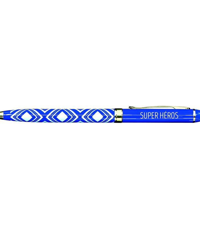 Fijne pen in gelakt metaal blauw - Superhelden image number 0