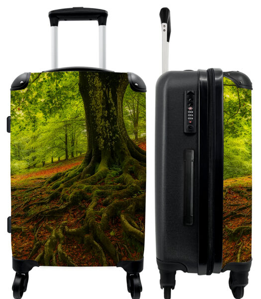 Bagage à main Valise avec 4 roues et serrure TSA (Arbre - Forêt - Nature - Automne - Vert)