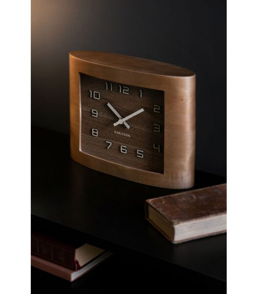 Horloge de table Sole Squared - Brun - 8.4x22.1x16.9cm