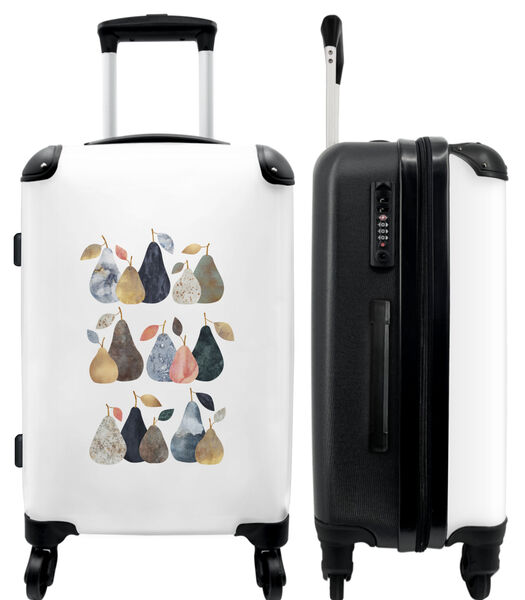 Handbagage Koffer met 4 wielen en TSA slot (Design - Abstract - Peer - Wit)
