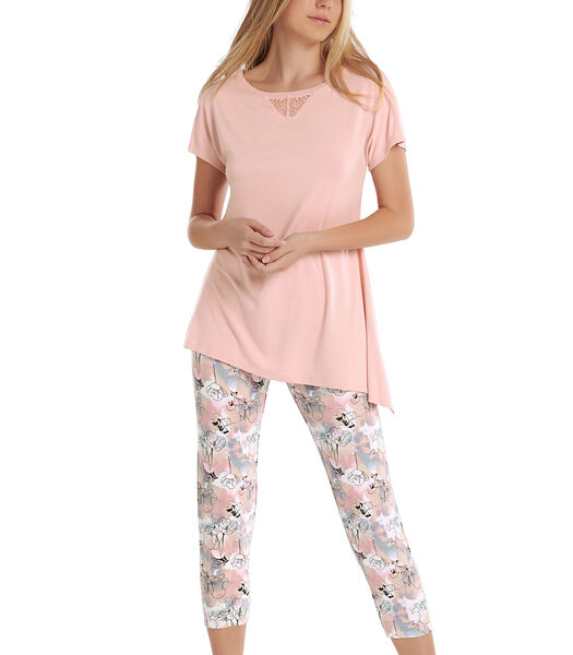 Binnenkleding pyjama legging 7-8 tuniek met korte mouwen