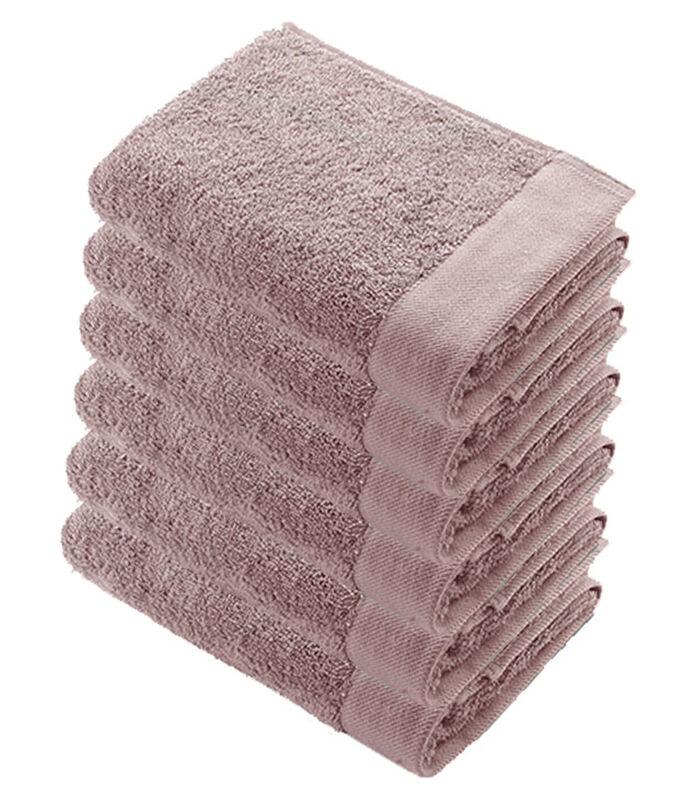 Lot de 6 Remade Cotton serviettes de bain 50x100 Rose image number 0