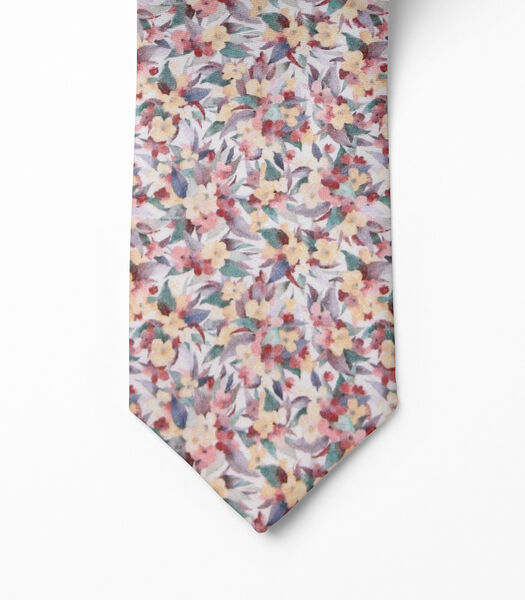 Cravate NAYA - imprimé fleuri - Fabriquée en Belgique