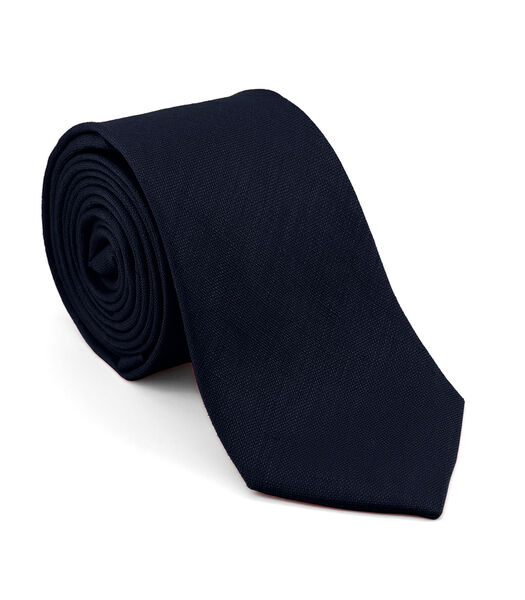 Cravate en lin bleu marine - RESERVOIR - Fabriquée à la main