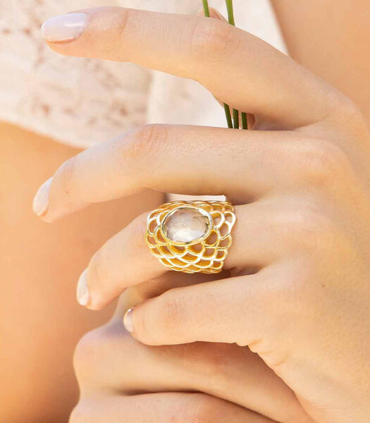 Gouden ring "Freida" Groene amethist