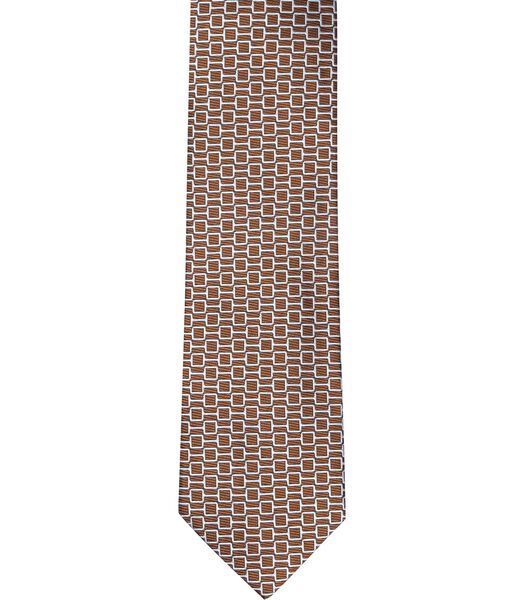Cravate Soie Marron Imprimé