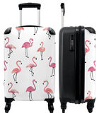 Ruimbagage koffer met 4 wielen en TSA slot (Flamingo - Patroon - Roze) image number 0