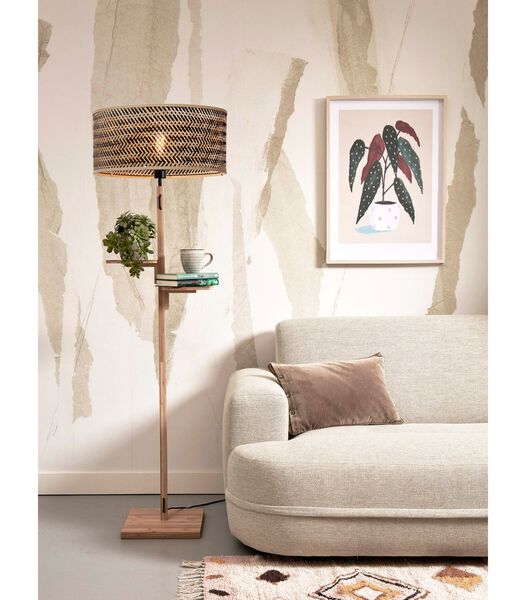 Vloerlamp Java - Bamboe/Zwart - Ø50x158cm