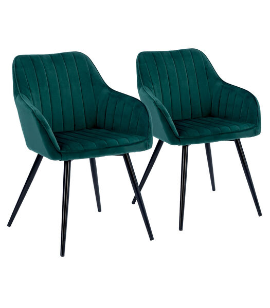 Set van 2 groene BERTILLE fluwelen stoelen