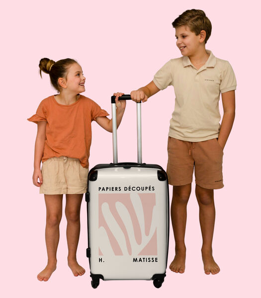 Bagage à main Valise avec 4 roues et serrure TSA (Matisse - Art - Rose - Abstrait)
