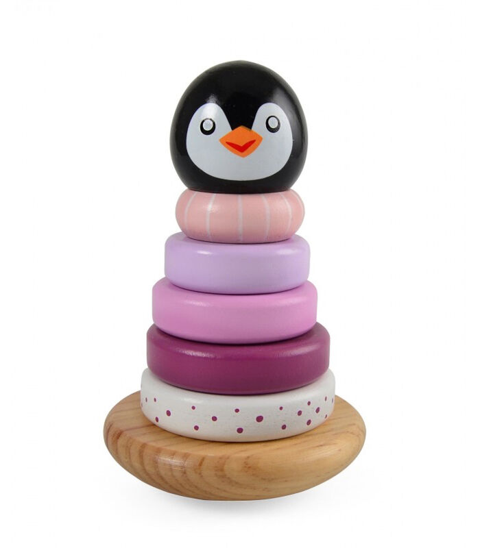 Houten speelgoed: Pinguïn stapelpiramide image number 0
