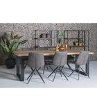 Omerta - Table de salle à manger - rectangulaire - 240cm - bois de manguier - naturel - pied en U en acier - laqué noir image number 2