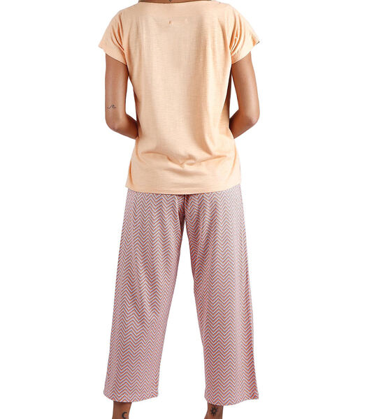 Pyjama's loungewear palazzo broek t-shirt Orange Missoni