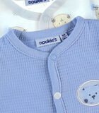 Set met 2 iconic jersey pyjama's, ecru/blauw image number 3