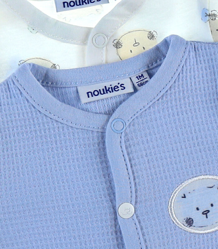Set de 2 pyjamas dors-bien iconique en jersey, écru/bleu image number 3