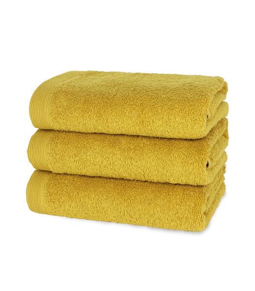 COMO -  3 serviettes d'invités 30x50 Mustard