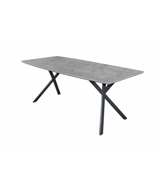 Cosy - Table à manger 190 - ovale - aspect béton - gris - 190x90x76cm