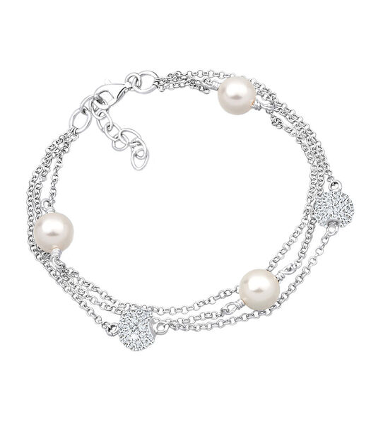 Bracelet Balle Synthetic Pearls Femme  (925/1000) Argent