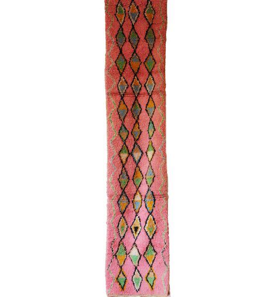 Tapis de couloir Berbere marocain pure laine 70 x 340 cm