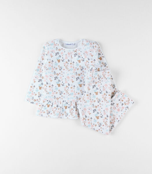 2-delige pyjama met bloemetjes, uit fluweel