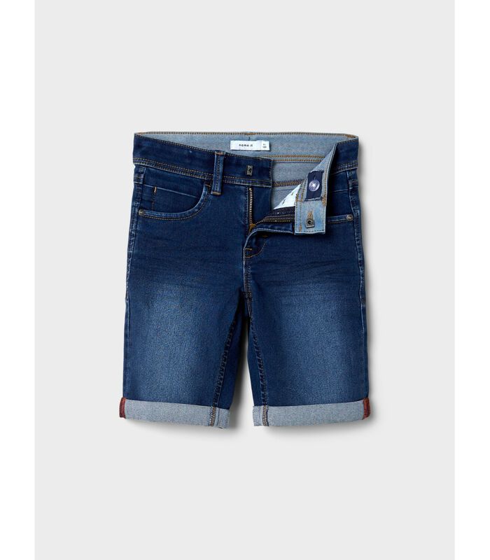 Slim jeansjeanshort voor jongens Sofustax image number 4