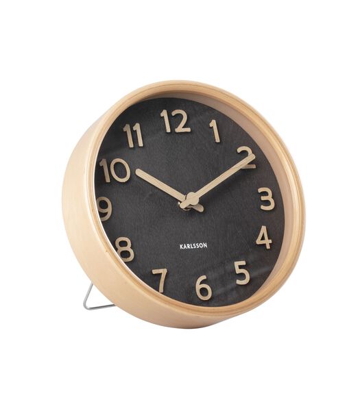Horloge de table Pure - Noir - Ø18cm