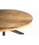 Omerta - Table de salle à manger - ovale - 160cm - mangue - naturel - pied Spider en acier - laqué noir image number 3