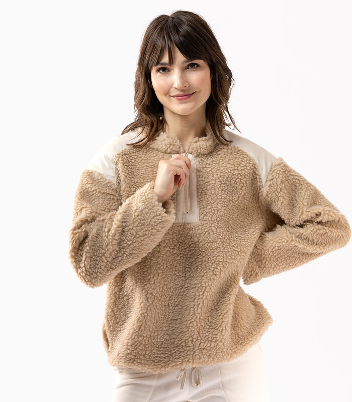 ANGORA 630 beige fleecesweater image number 1
