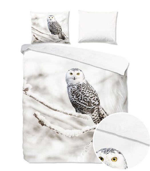 Housse de couette Snowy Owl White Flanelle
