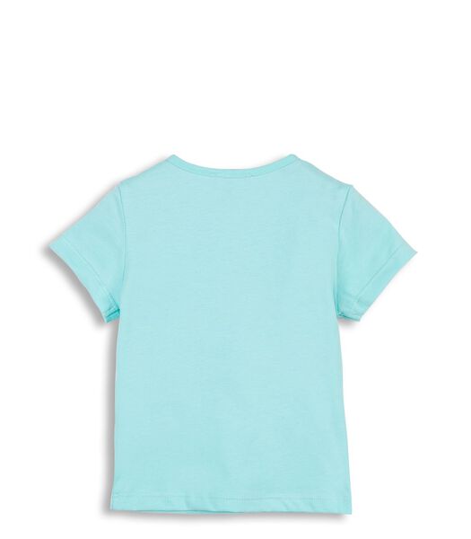 Turquoise T-shirt met motief