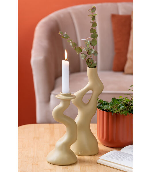 Vase déco Organic Swirls - Brun - 12,5x10,5x33cm