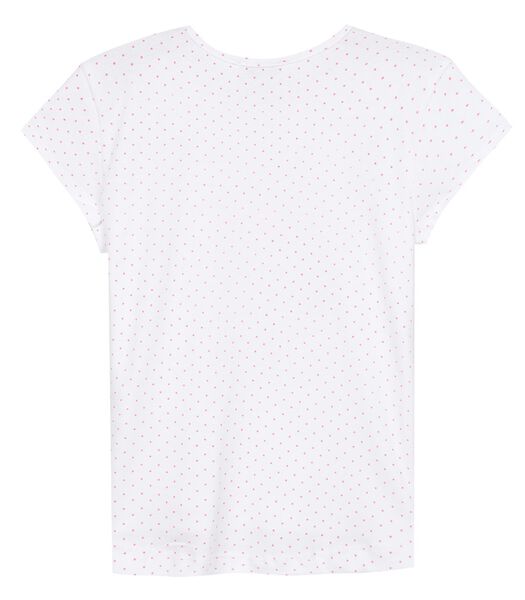 T-shirt col rond imprimé avec pompons