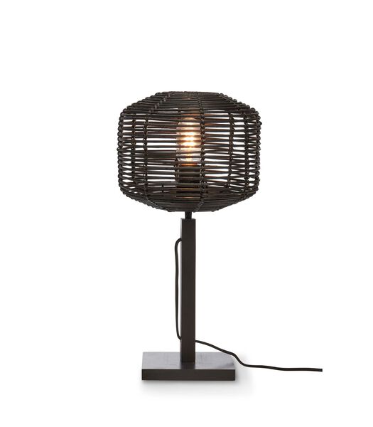 Lampe de Table Tanami - Rotin/Bambou Noir - Ø25cm