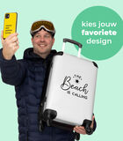 Handbagage Koffer met 4 wielen en TSA slot (Tekst - Strand - The beach is calling - Zwart wit - Vakantie) image number 3