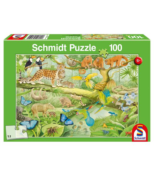 Puzzle  Les animaux de la jungle - 100 pièces - 6+.