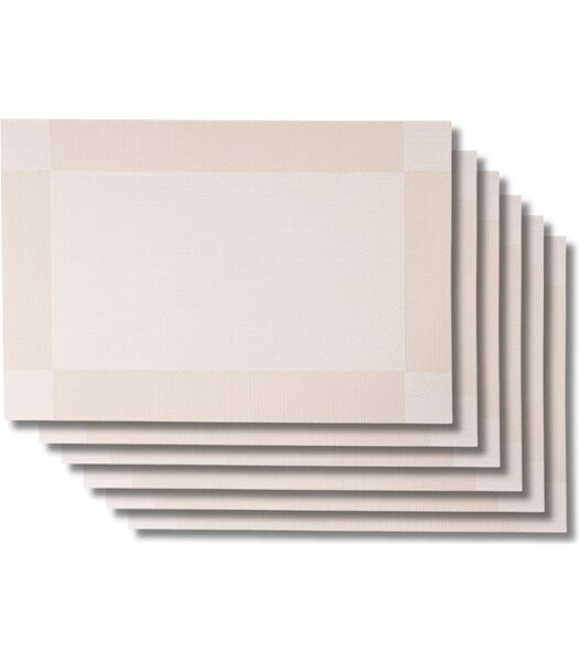 Placemats - Off White - 45 x 31 cm - 6 Stuks
