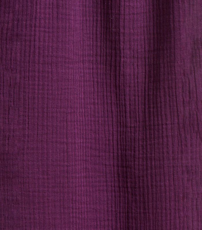 Robe longue prune en gaze de coton biologique image number 4