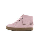 Pink Half High Velcro Bootie With Fringes image number 0