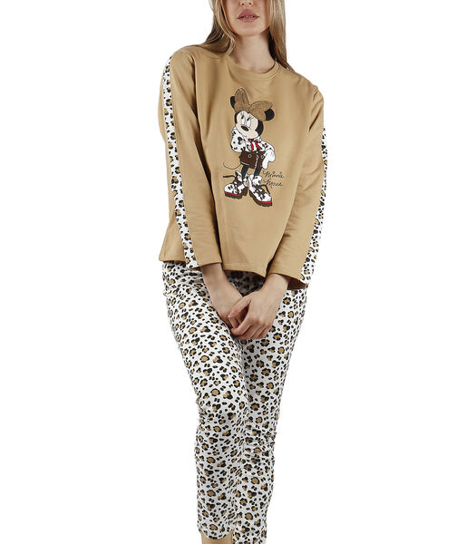 Pyjama outfit broek top lange mouwen Minnie Leopardo