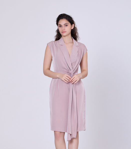 Robe asymétrique à panneau drapé