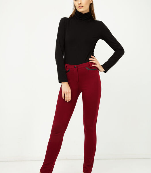 Jeggings longs ajustés avec détail en simili cuir