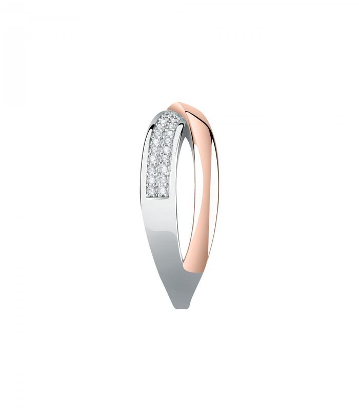 Ring in Zilver 925%. rodhiè e Rosè, Zirkonen ROSALINE image number 2