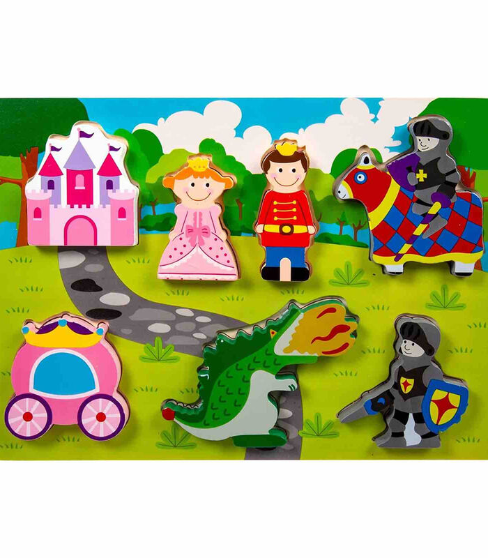 Babyspeelgoed  houten puzzel Prinses en Prins image number 1
